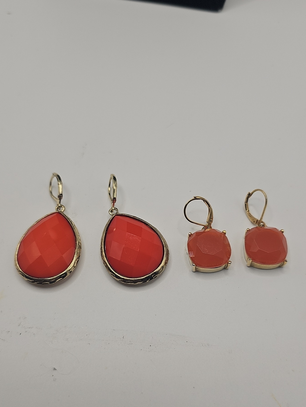 Gold-Tone Coral Drop Earrings - Women Jewelry 2 Pairs. Fall